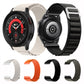 Set of nylon loop watch bands: white, orange, black, and green with clasps
