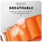 Orange nylon loop watch band with metal clasp, breathable textured weave