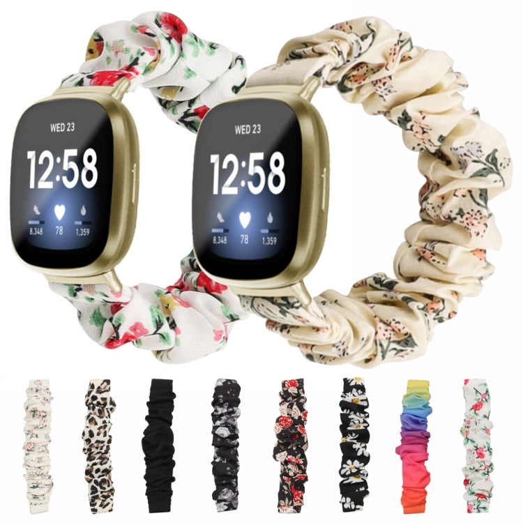 Set of cloth ring watch bands in assorted floral and solid colors for smartwatch