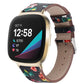 Round Tail Genuine Leather Watch Band, For Fitbit Versa 4 / Sense 2