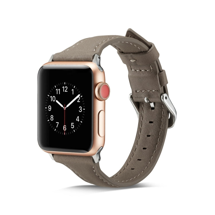 Thin Leather Replacement Wrist Strap Watchband, For Apple Watch 5/4 44mm & 3/2/1 42mm, For Apple Watch 5/4 40mm & 3/2/1 38mm