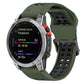 Silicone double-row watch band with army green strap and dark green perforated inserts