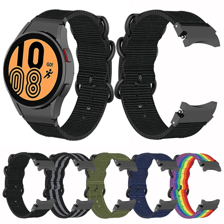 For Samsung Galaxy Watch4 / Watch4 Classic / Watch5 / Watch5 Pro Nylon Three-ring Watch Band