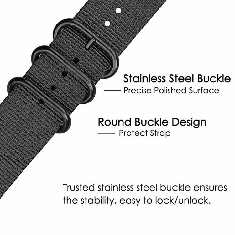 For Samsung Galaxy Watch4 / Watch4 Classic / Watch5 / Watch5 Pro Nylon Three-ring Watch Band