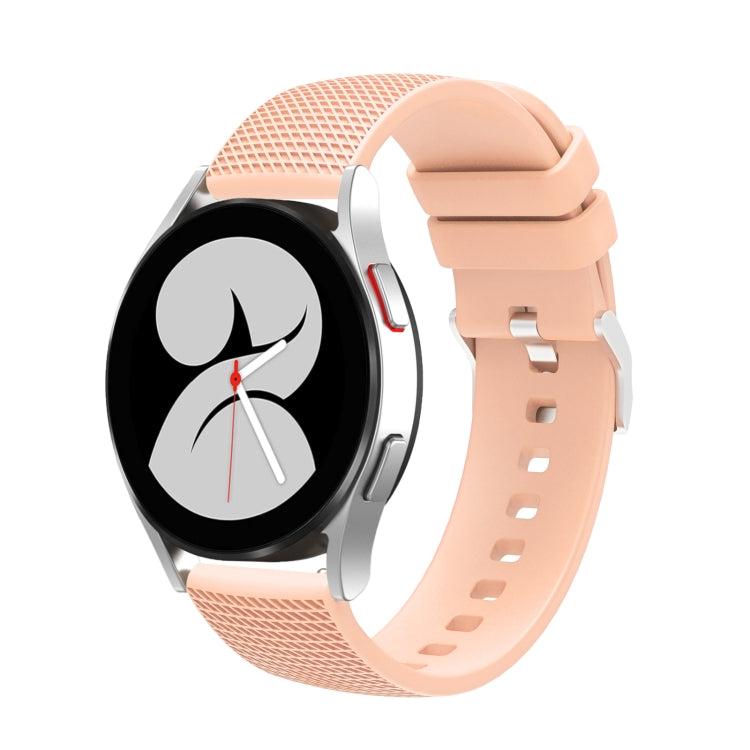 20mm pockmarked silver buckle silicone watch band with pink strap and buckle
