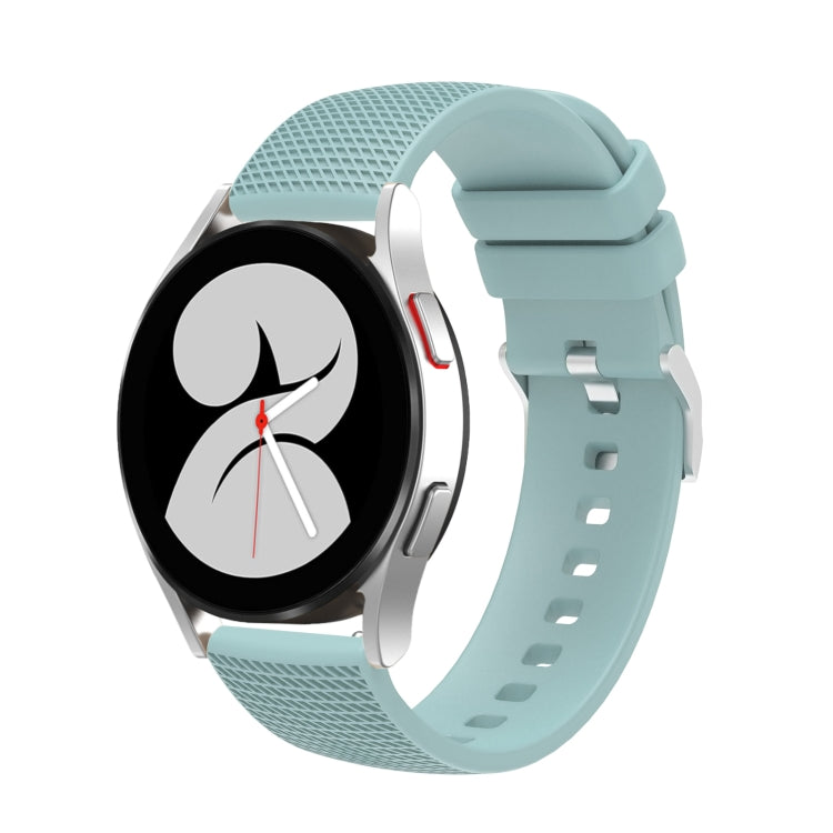 20mm pockmarked silver buckle silicone watch band with light blue strap and clasp
