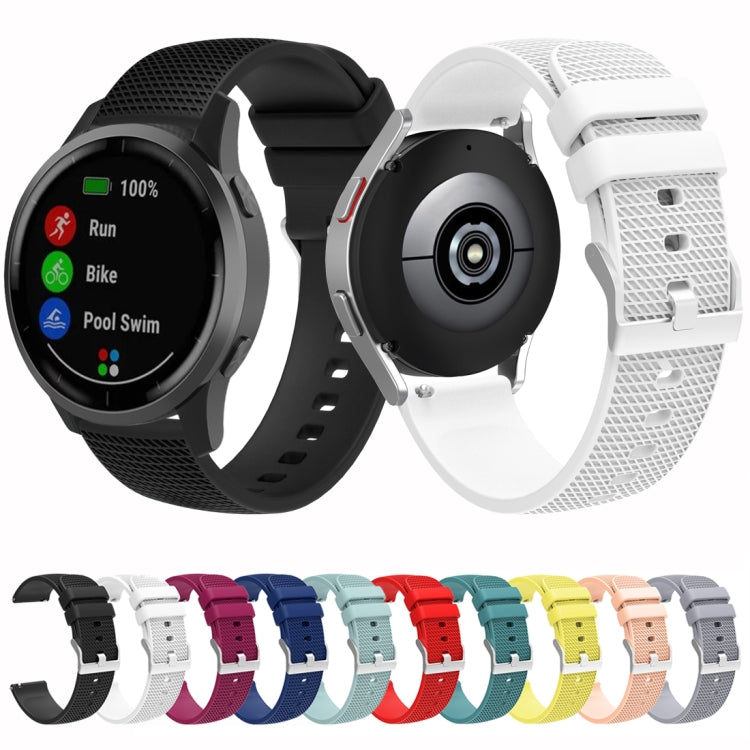 Multi-color silicone watch band set with pockmarked silver buckle