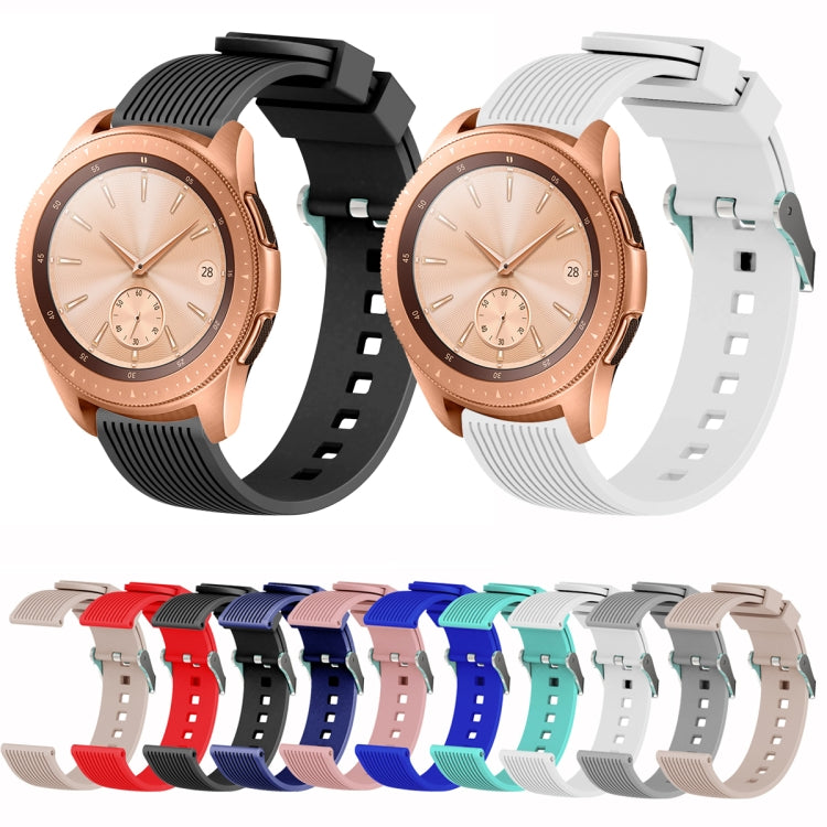 Assorted 20mm vertical grain silicone watch bands, multiple colors, pin buckles