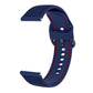 Two-color silicone watch band in navy blue with red contrast edge stitching
