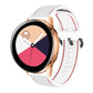 Two-color silicone watch band with white mesh texture and red contrast stitching