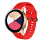 Two-color silicone watch band in bright red with red contrast stitching
