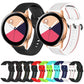 Two-color silicone watch band set shown in multiple colors on smartwatch bands