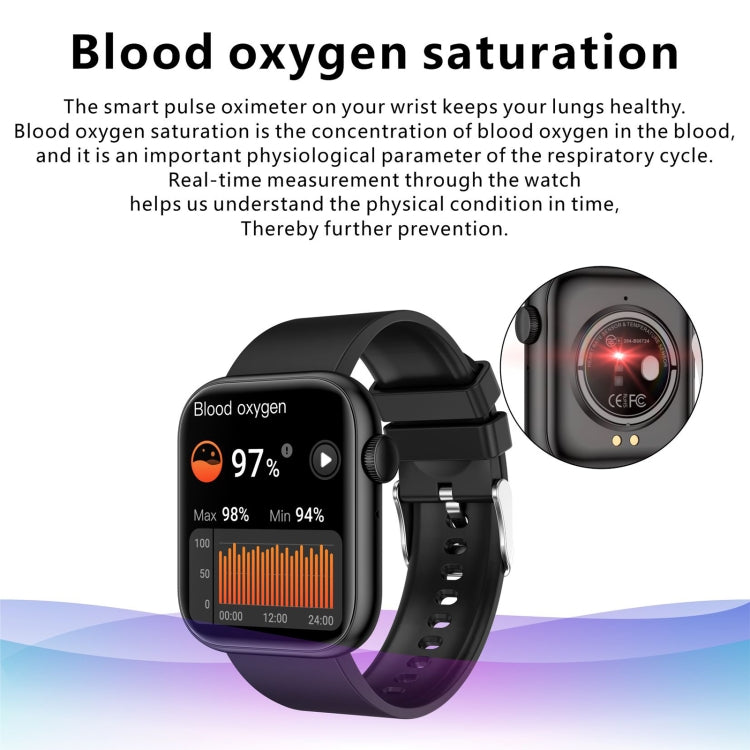 Black smartwatch showing blood oxygen saturation 97% on the screen