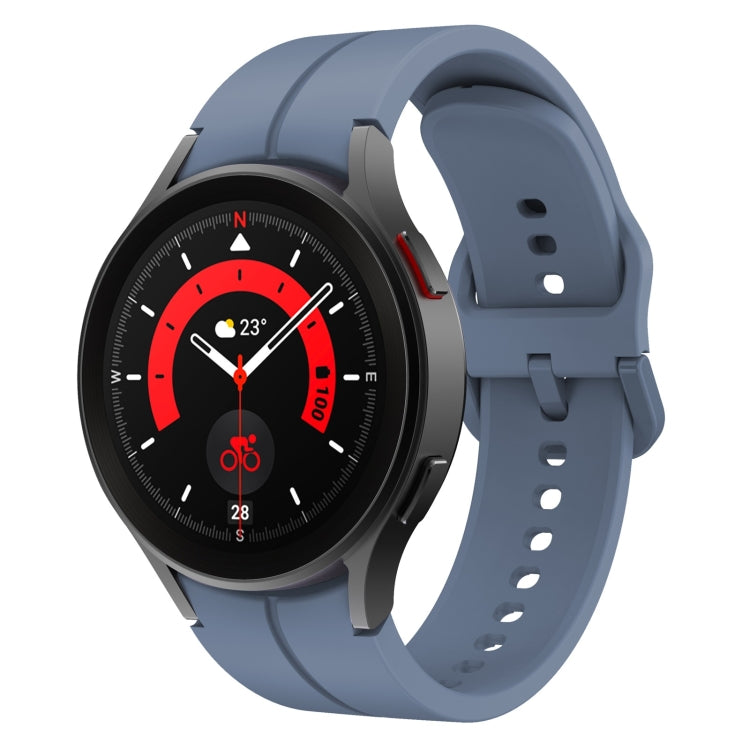 Blue silicone watch band with buckle and multiple adjustment holes