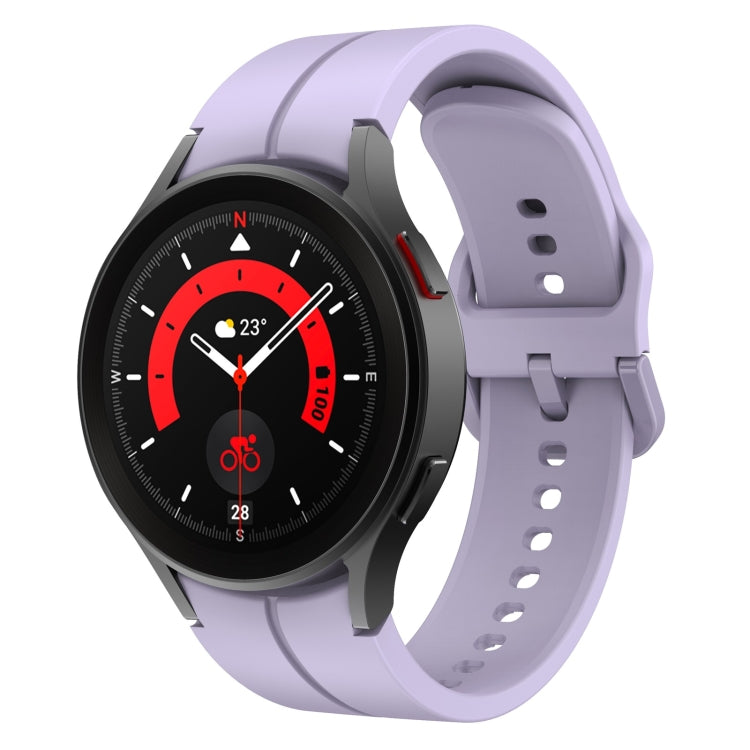 Purple silicone watch band with buckle and multiple adjustment holes