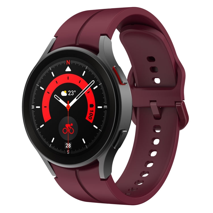 Wine red silicone watch band with buckle and multiple adjustment holes