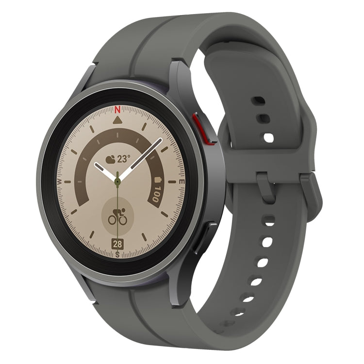 Silicone watch band with buckle, dark gray strap with perforated holes