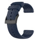Midnight blue silicone watch strap with clasp and vented texture detail