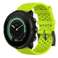 Breathable silicone watch strap with perforations in lime green, for Suunto 9