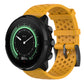 Breathable silicone watch strap with perforations, yellow color