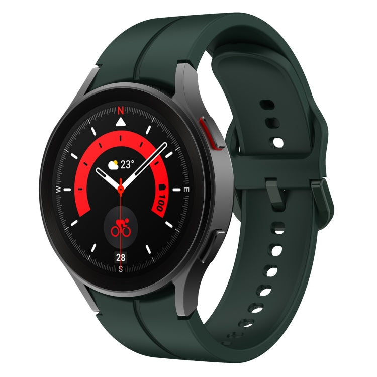 Dark green silicone watch band with buckle, for Watch 5 Pro 45mm