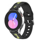 Black silicone watch band with green camouflage accent and silver-toned buckle.