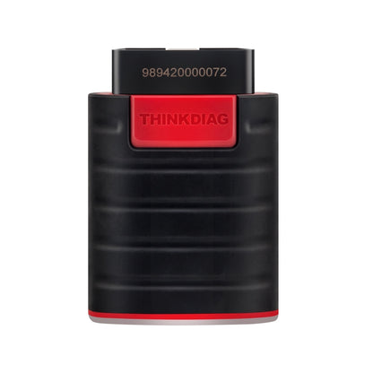 OBD2 car fault diagnosis scanner with red THINKDIAG display on black body