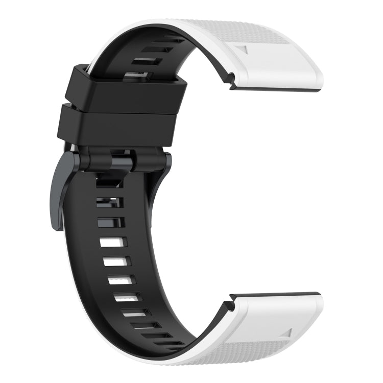 Two-tone silicone watch band with black outer strap and white underside