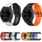 Assorted two-tone silicone watch bands in multiple colors, including white and orange