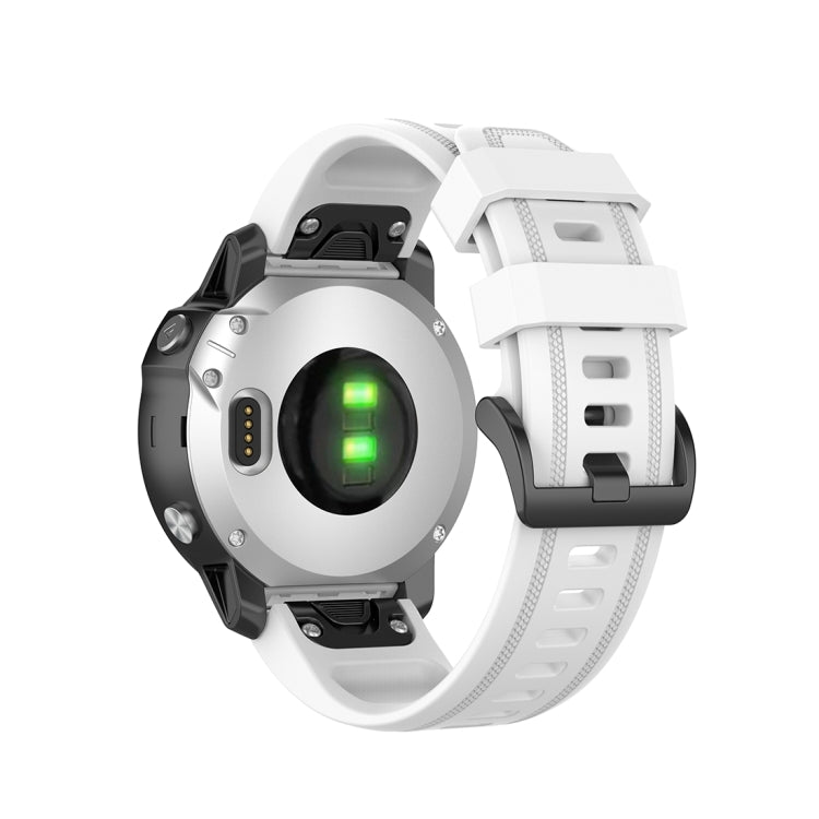 20mm textured silicone watch strap with plastic quick-release clasp, white