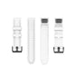 20mm textured silicone watch strap, white, with plastic quick-release clasp