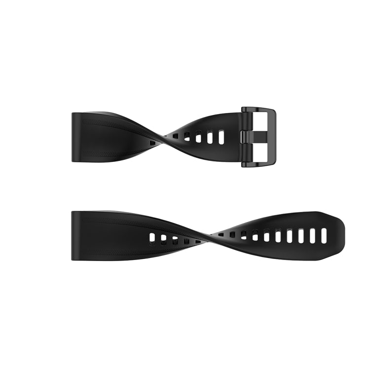 20mm textured silicone watch strap with plastic quick-release clasp, black