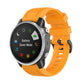 Textured 20mm watch strap, orange silicone with quick-release plastic button clasp