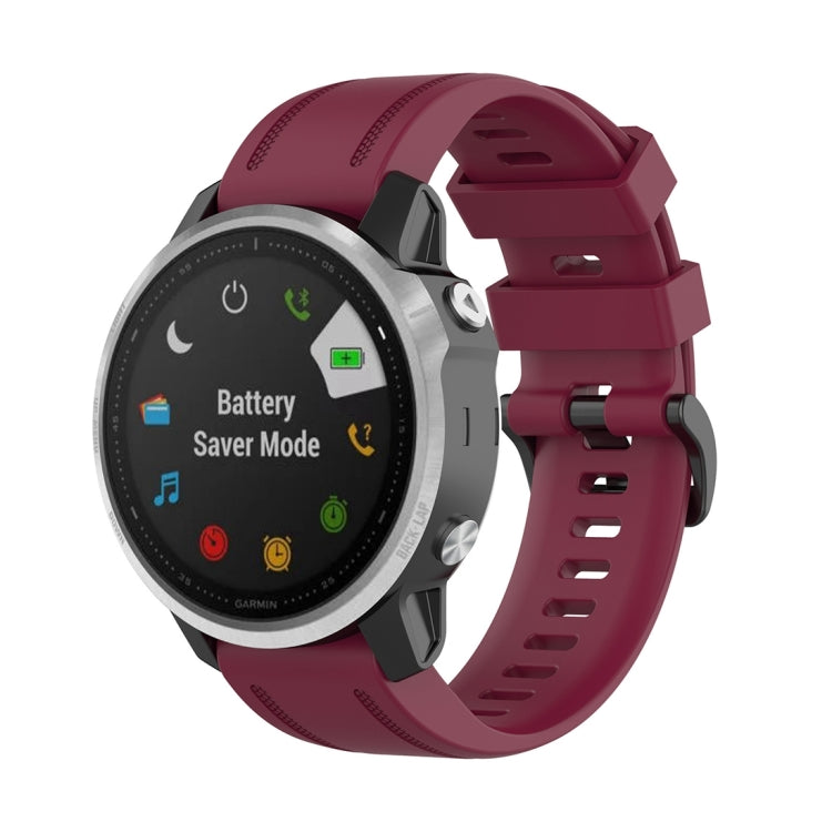 Textured 20mm watch strap, wine red silicone with quick-release plastic button clasp