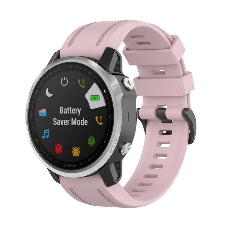 Textured 20mm watch strap, rose pink silicone with quick-release plastic button clasp