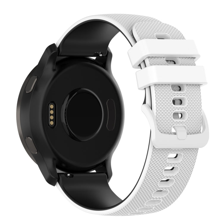 Two-color plaid-textured silicone watch band, black top strap with light gray interior