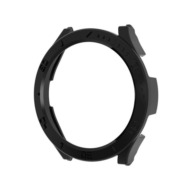 Black PC half-cover watch case with scale for round smartwatch protection frame