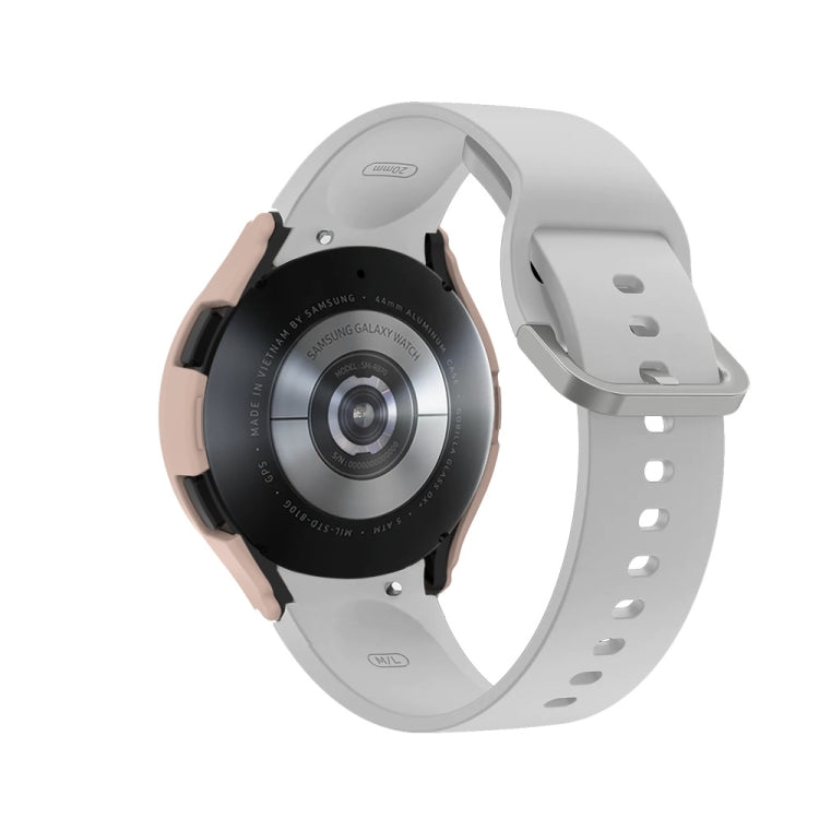 PC half-cover watch case in pink and gray with strap and camera cutout