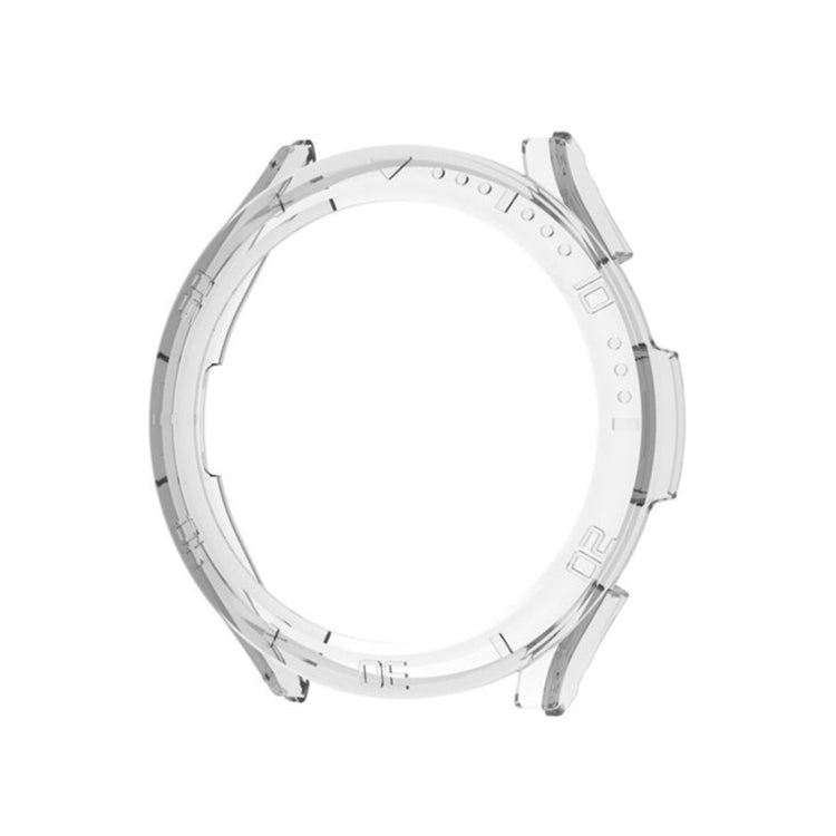 White PC half-cover watch case with scale, clear round protective frame for watch