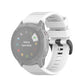 White textured watchband strap with quick-release connector and plastic buckle clasp