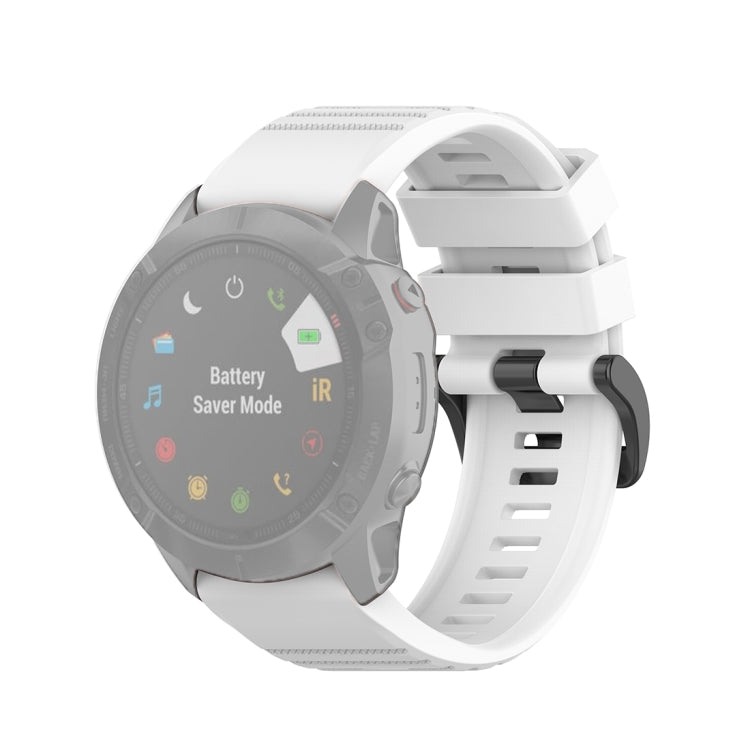 White textured watchband strap with quick-release connector and plastic buckle clasp