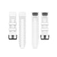 Set of white quick-release watch strap bands with textured links and plastic connectors
