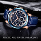 Ochstin 5111B Multifunctional Business Waterproof Luminous Leather Strap Quartz Watch