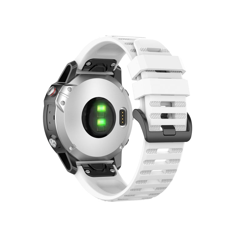 22mm white quick-release wrist strap with plastic buckle, open clasp view