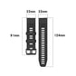 22mm black quick-release wrist strap dimensions, buckle and strap length shown