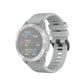 Light gray 22mm textured watch strap with plastic quick-release buckle, front view