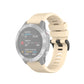 Texture silicone smartwatch wrist strap with quick-release clasp, beige, plastic button