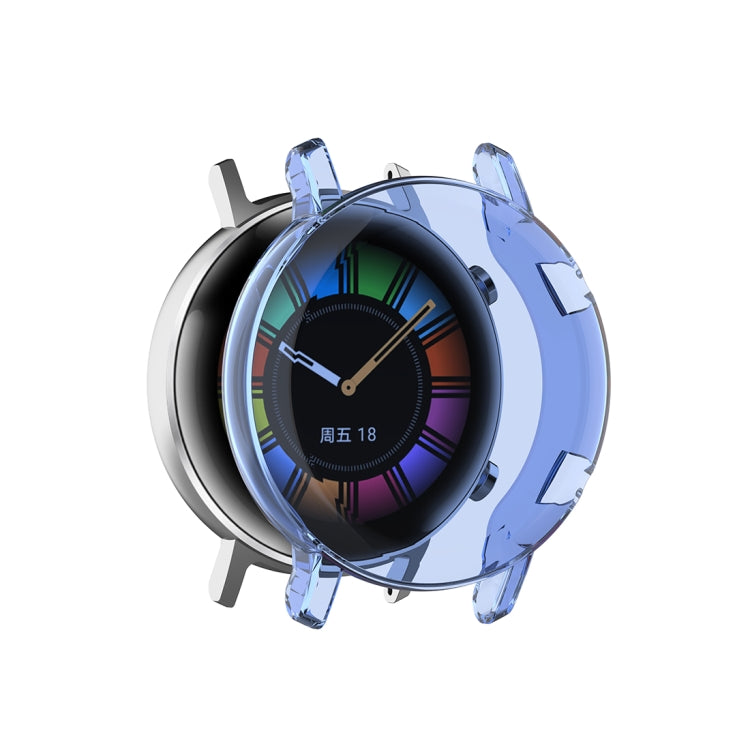Full coverage watch protective case, transparent blue TPU with screen cover