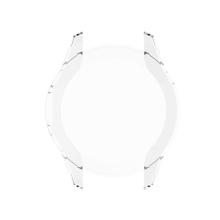 Transparent watch screen protective case, curved frame with cutouts for round smartwatch