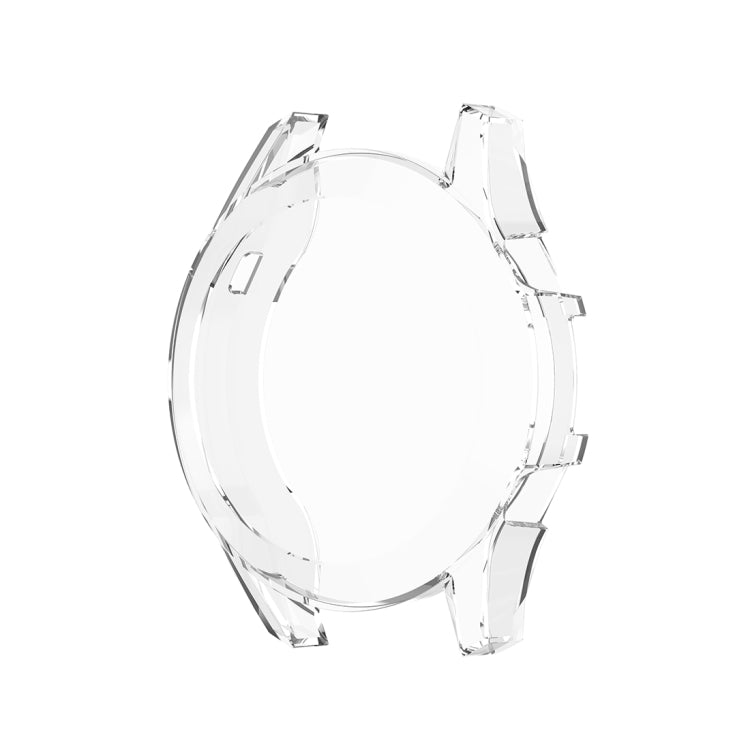 Clear watch protective case with screen cover, flexible curved frame, round smartwatch
